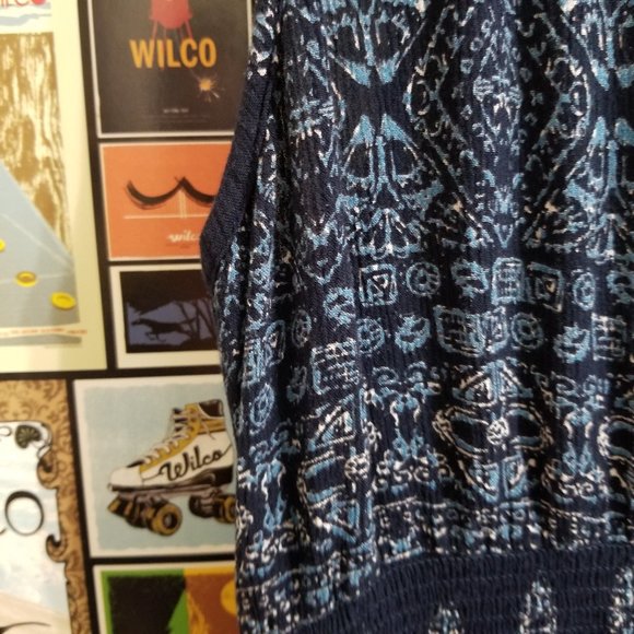 Bila dress XXL abstract geometric tribal floral crochet neck midi maxi boho - Picture 4 of 14